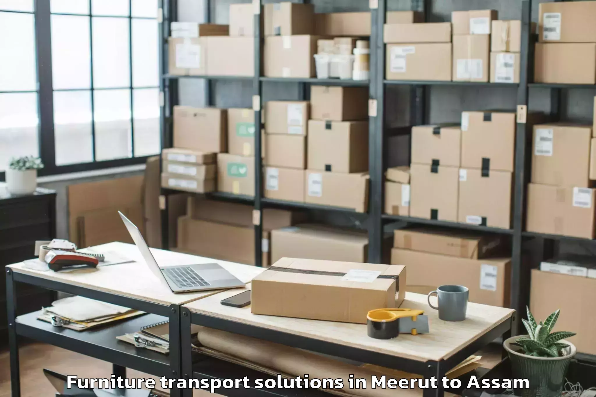 Trusted Meerut to Rupahi Furniture Transport Solutions